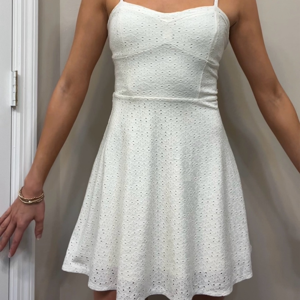 White Eyelet Spaghetti Strap Sundress